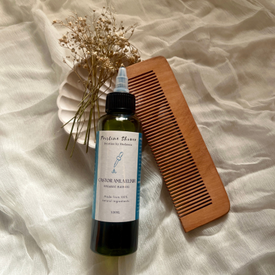 Complete Hair Care Trio β Wooden Comb & Dual Herbal Oils Bundle
