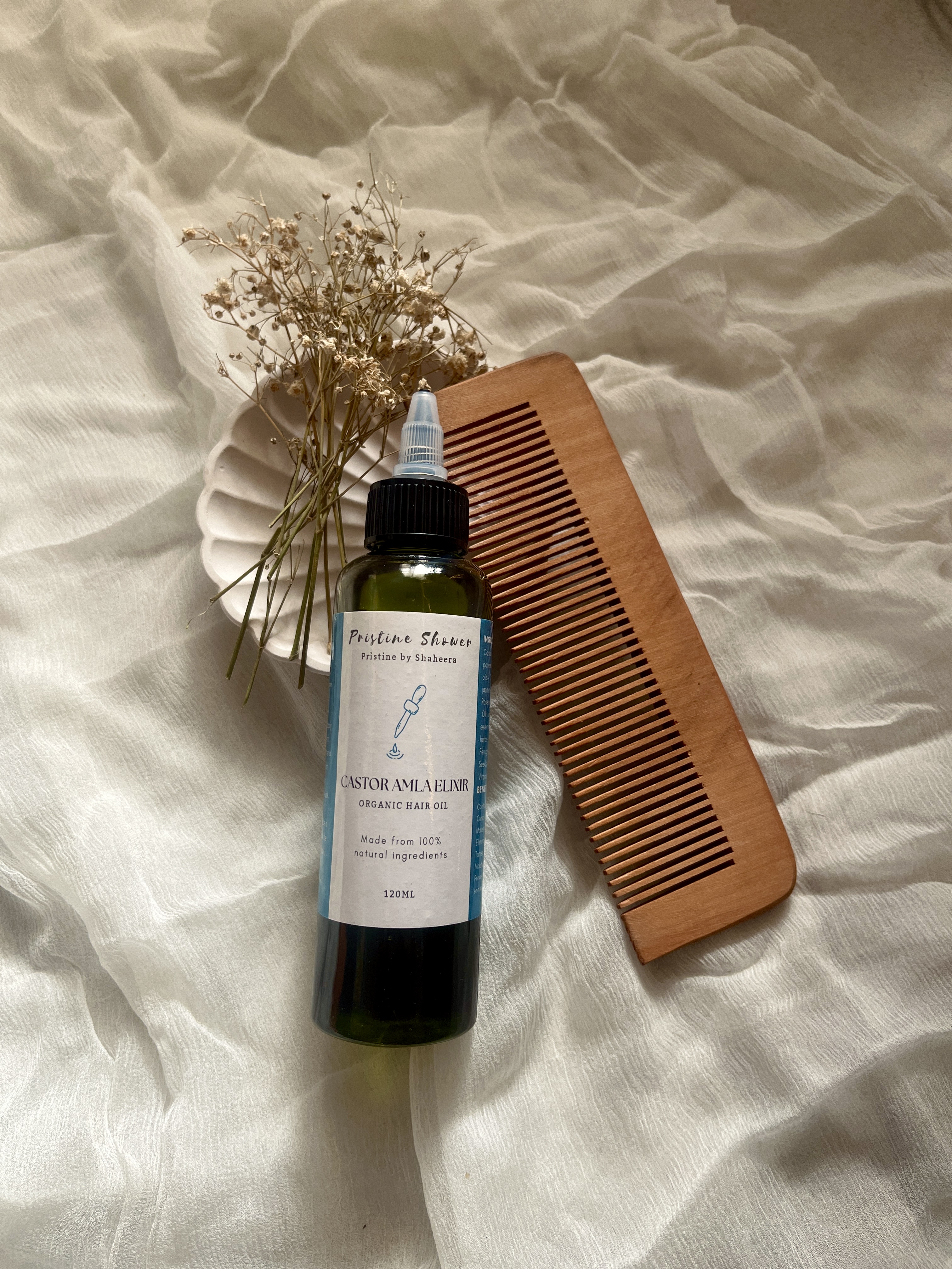 Complete Hair Care Trio – Wooden Comb & Dual Herbal Oils - View 3