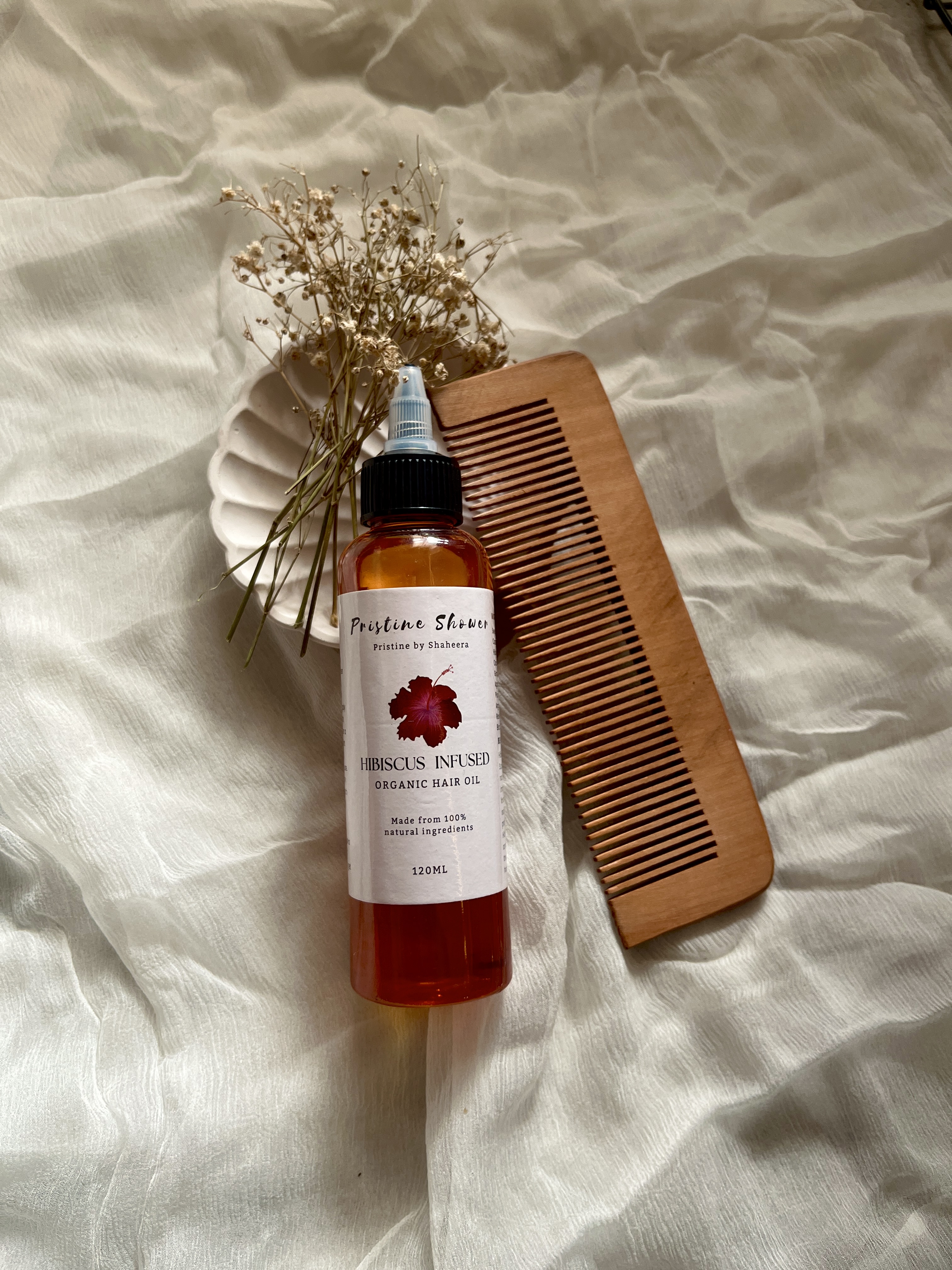 Complete Hair Care Trio – Wooden Comb & Dual Herbal Oils - View 2